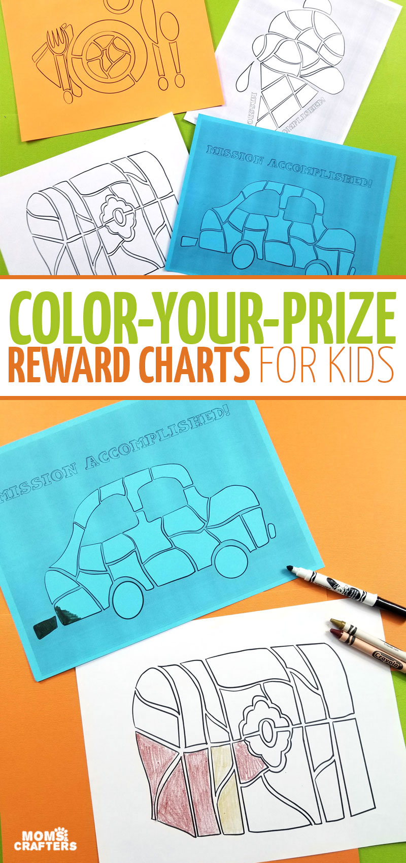 Aren't these color-your-prize rewards charts for kids brilliant? You can use them as chore charts or as potty training charts. includes free printables and tips. 