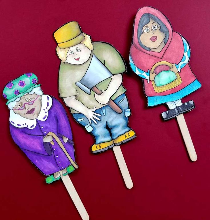 Little Red Riding Hood Puppets to print * Moms and Crafters