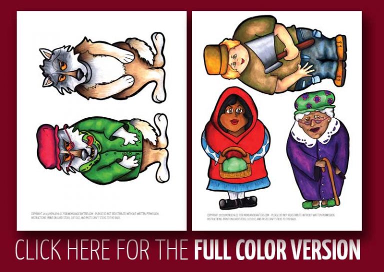 Little Red Riding Hood Puppets to print * Moms and Crafters