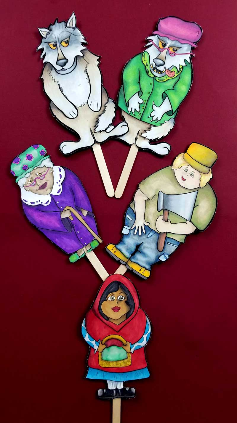 Little Red Riding Hood Puppets - multicultural diverse puppets for kids