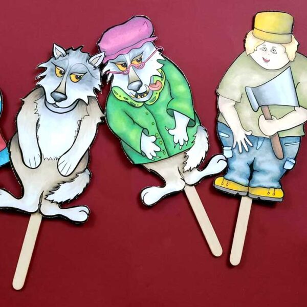 Little Red Riding Hood Puppets to print