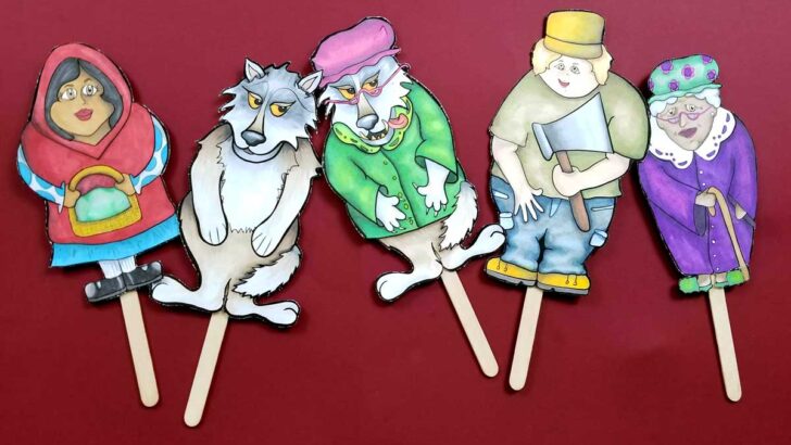 Little Red Riding Hood Puppets to print
