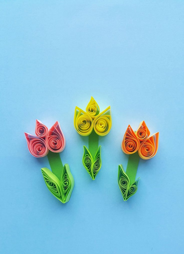 Paper Quilling Tulips Paper Craft for Spring * Moms and Crafters