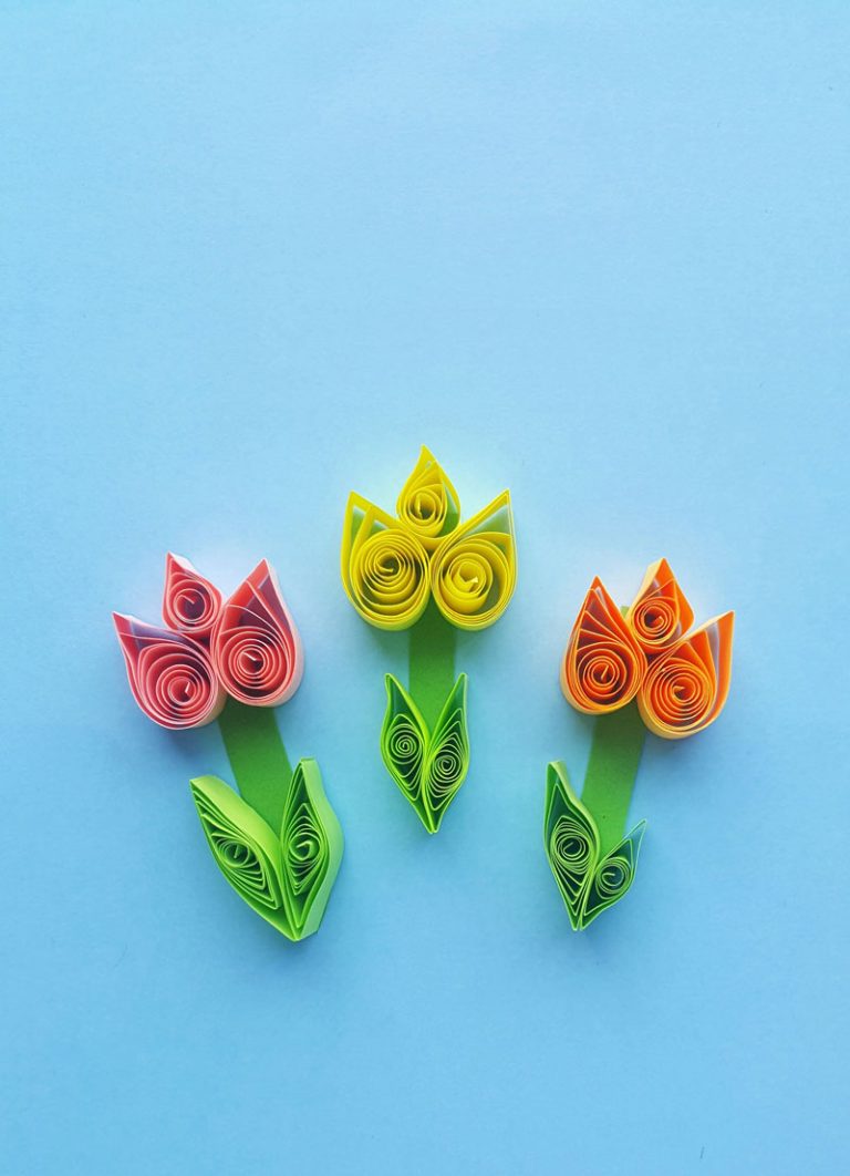 Paper Quilling Tulips Paper Craft for Spring * Moms and Crafters