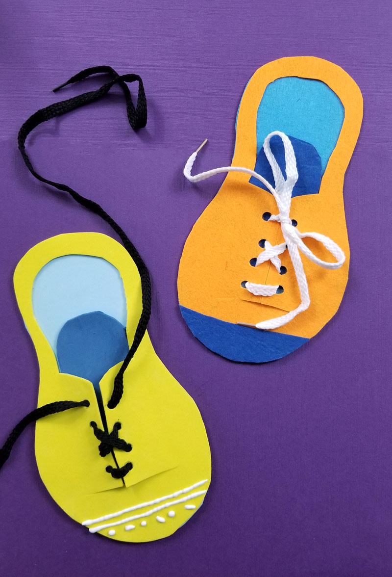 Click for a free template to make a cool shoe tying practice toy for kids!