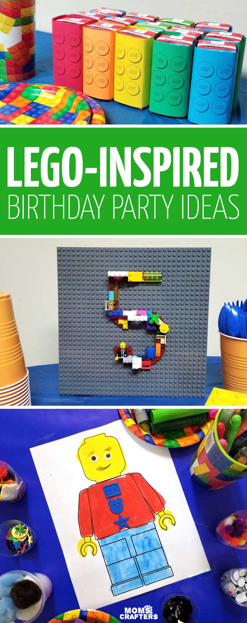 Click for the ultimate list of LEGO birthday party ideas - including brick themed party crafts, activities, foods, cakes, treat and favor boxes, and more! 