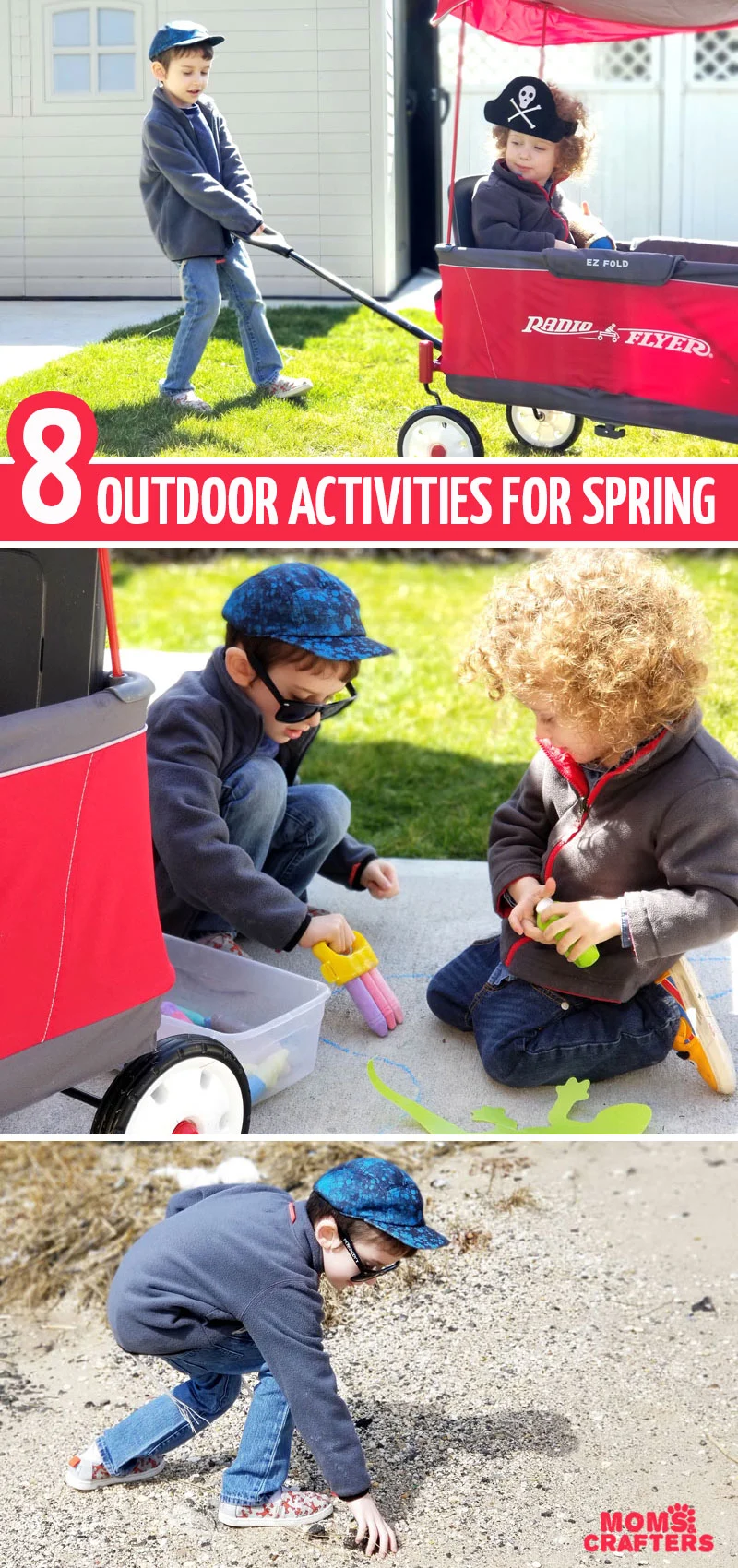 Looking for some cool outdoor activities for spring for toddlers and preschoolers? These fun learning and crafting ideas to do outside can be done in chilly weather too!