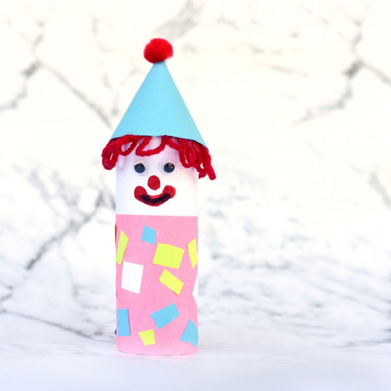Clown Puppet Toilet Paper Roll Craft * Moms and Crafters