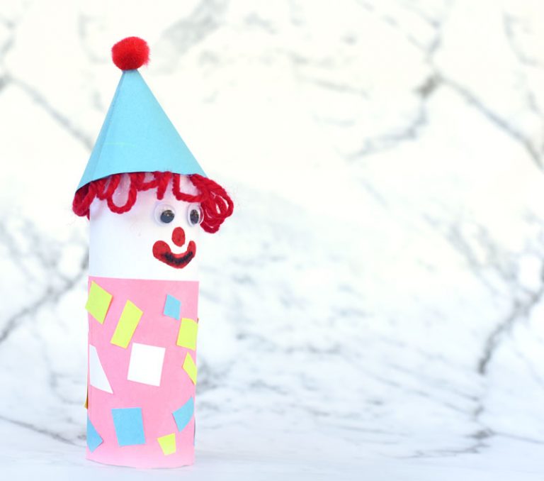 Clown Puppet Toilet Paper Roll Craft * Moms and Crafters