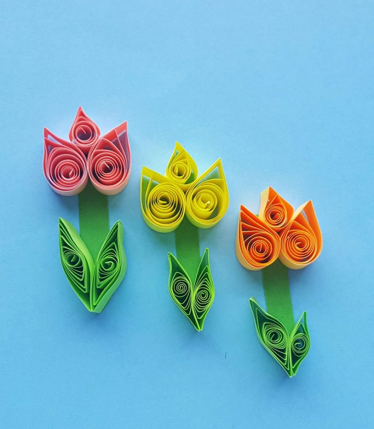 Paper Quilling Tulips Paper Craft for Spring * Moms and Crafters