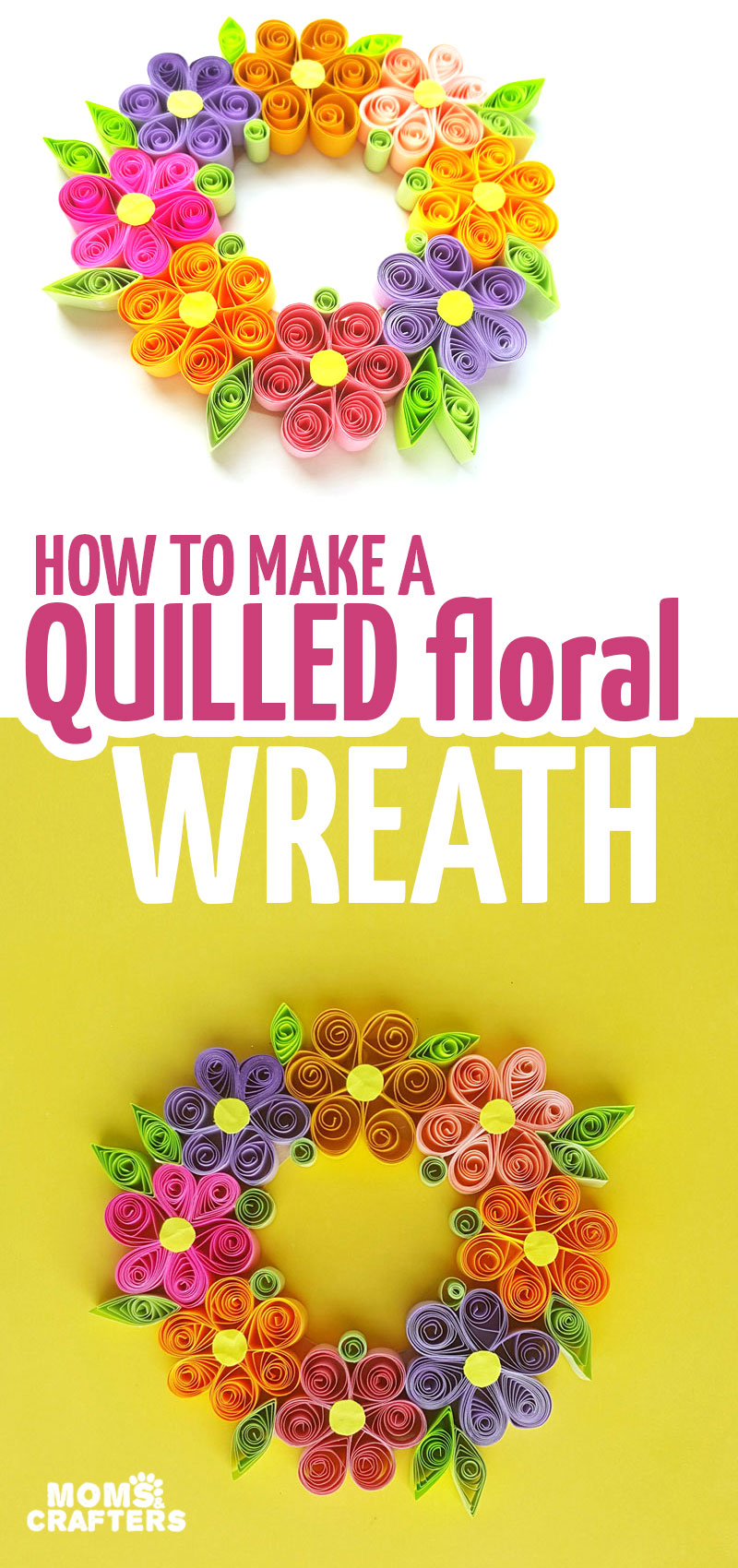 Paper Quilling Wreath with Easy Quilled Paper Flowers