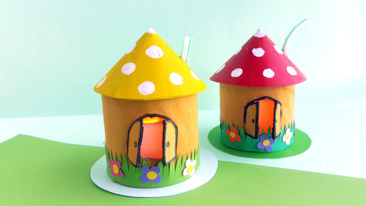 Toadstool House Lantern – Easy Paper Craft for Kids
