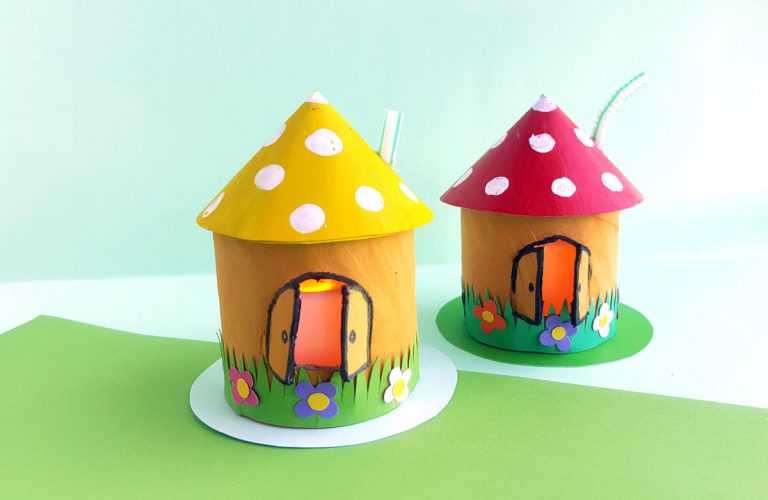 Toadstool House Lantern – Easy Paper Craft for Kids