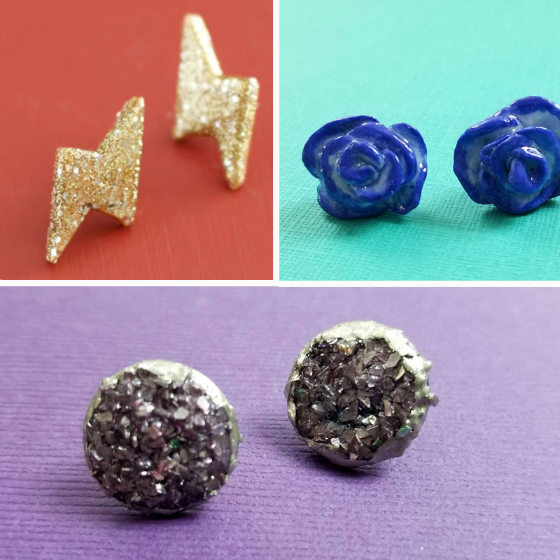 Pretty stud earrings DIY tutorials and ideas