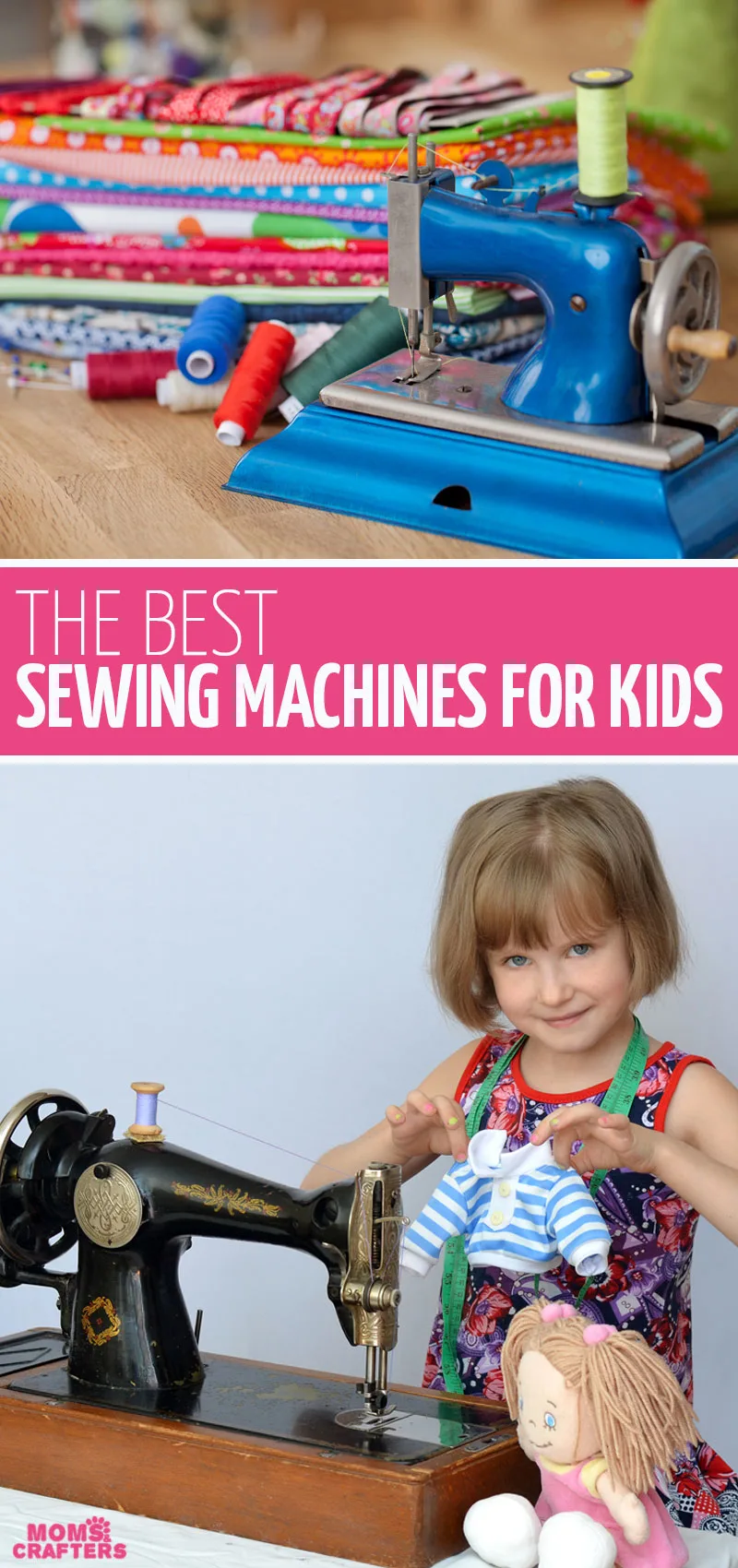 Click for the best sewing machine for kids - both toy machines that work and REAL sewing machines for beginners that are good for kids too! You can teach kids to sew pretty young and these are the best tips and machines for children. 