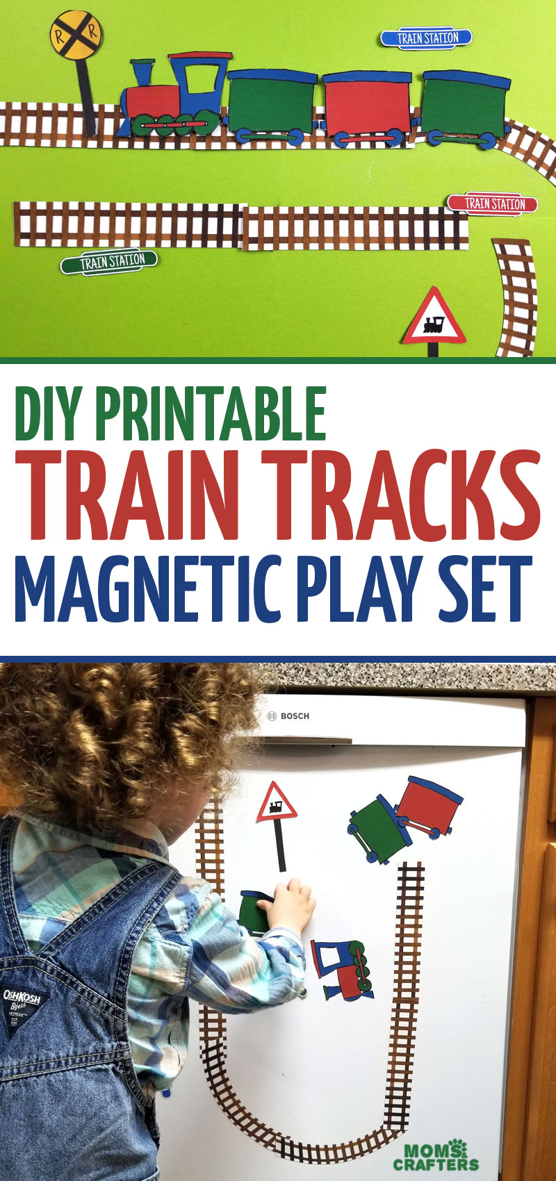 Click for some DIY train magnets and train printables! These are fun travel activities and a great resource for teaching about transportation. 