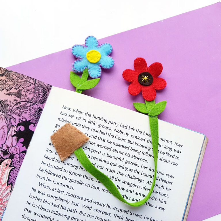 Flower Bookmarks Craft Make a Felt Flower Pot Bookmark!