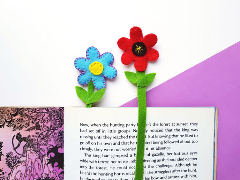 Flower Bookmarks Craft – Make a Felt Flower Pot Bookmark!