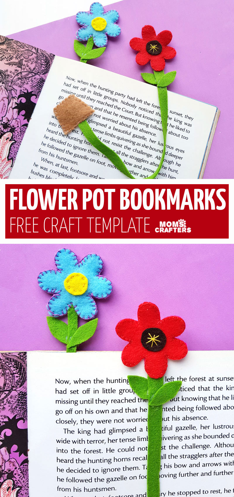 Click for a free template to make this flower bookmarks craft! This fun back to school craft for tweens is great to encourage reading and a fun beginner sewing project fort eens and tweens. 