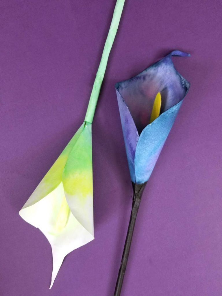 How to Make a Paper Calla Lily Watercolor Paper Flowers