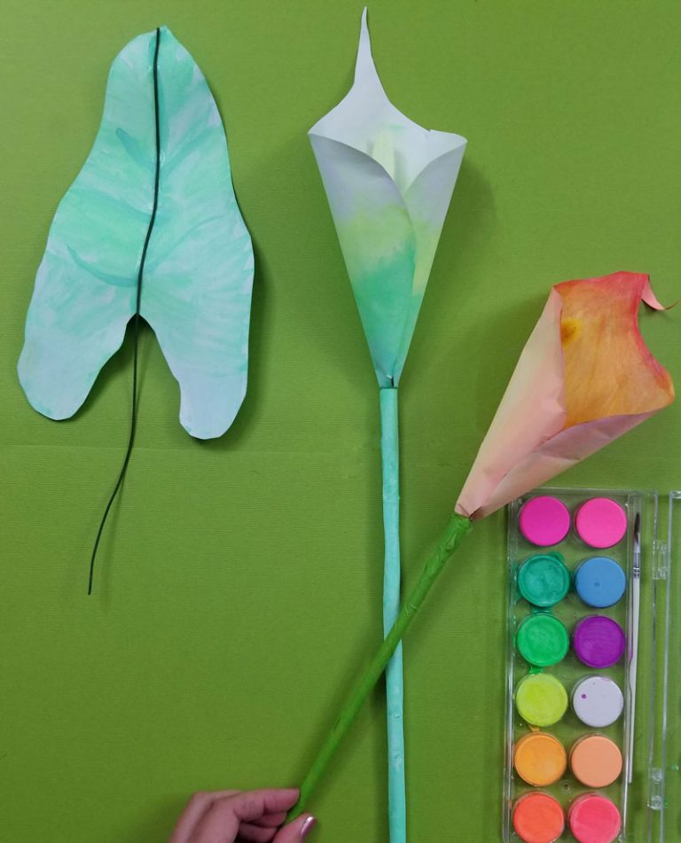 How to Make a Paper Calla Lily Watercolor Paper Flowers