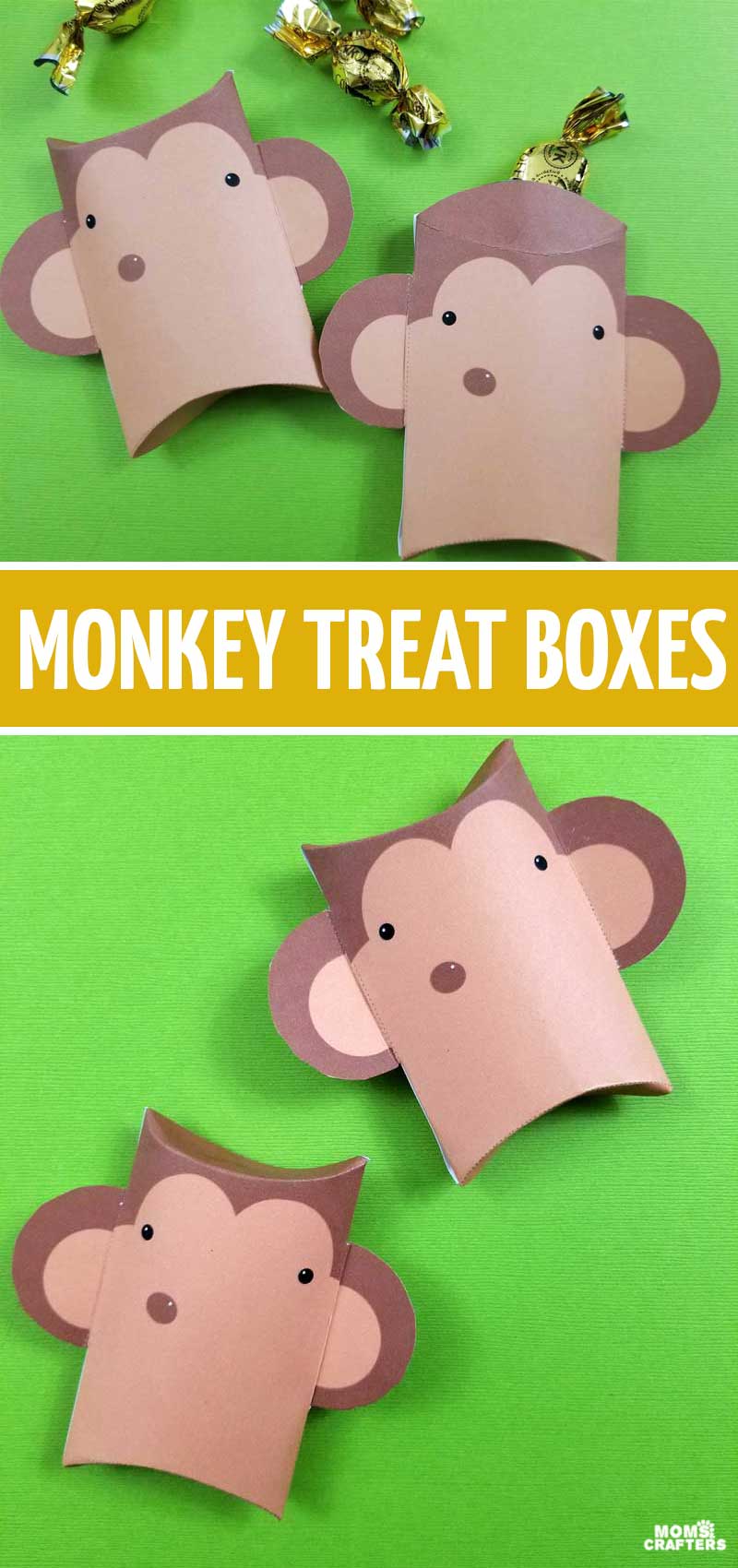 Monkey Party Favors Free Printable Treat Boxes Moms And Crafters