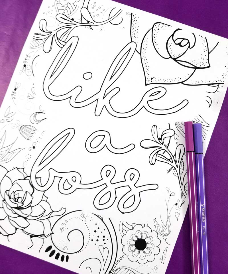 10 Printable Adult Coloring Pages for Strong Women (and Girls