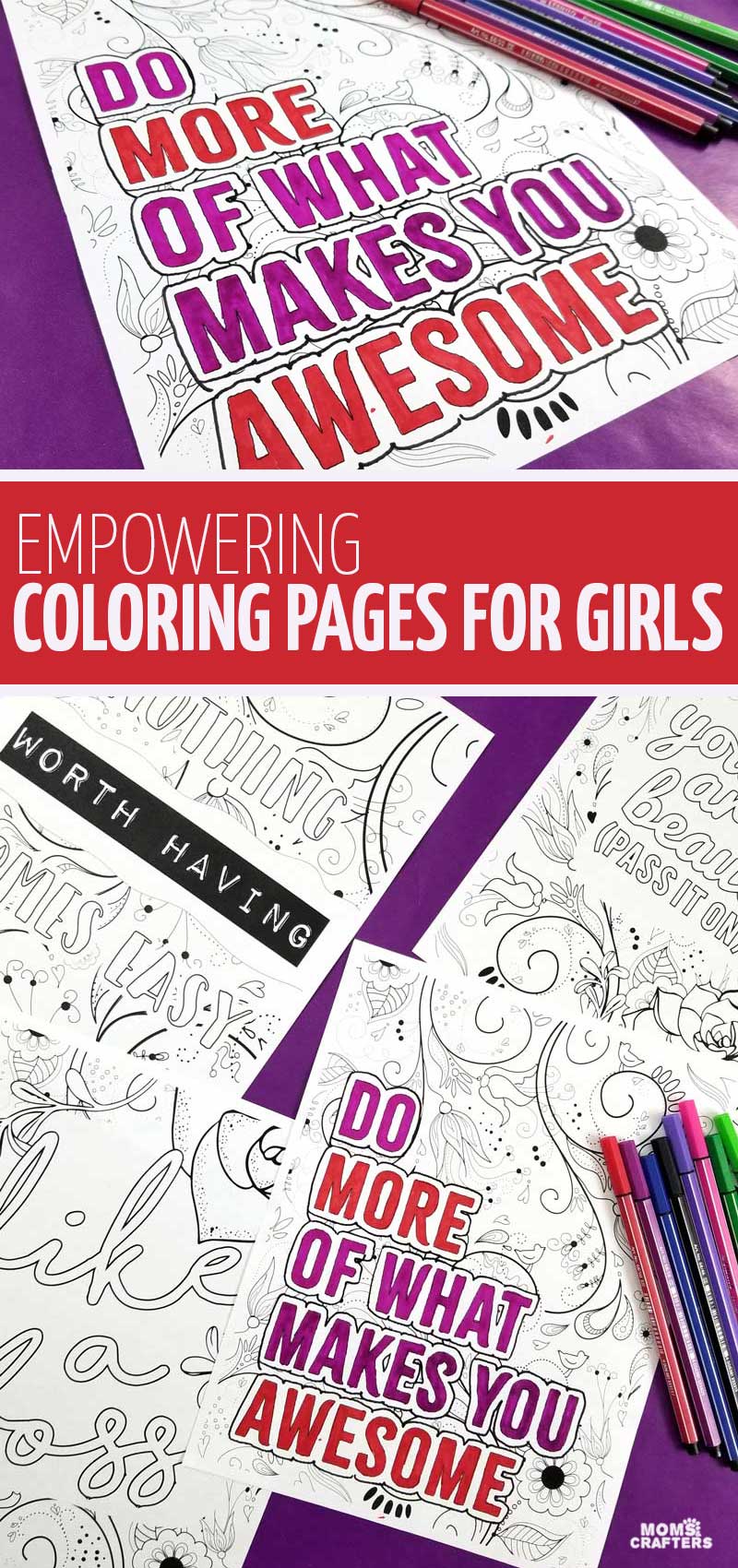 Click to download some empowering coloring pages for girls 10 and up - including fun colouring pages with motivating statements for teenage girls and tweens too! These Adult and teen colouring pages are free printables and really fun.