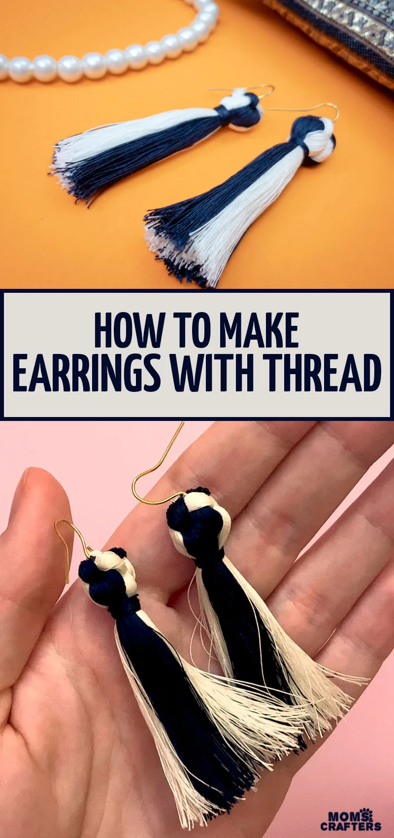 Learn how to make chic tassel earrings with thread, a cool DIY earrings tutorial for beginners
