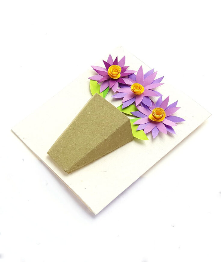 3D Flower Bouquet Card Paper Flower DIY Card * Moms and Crafters