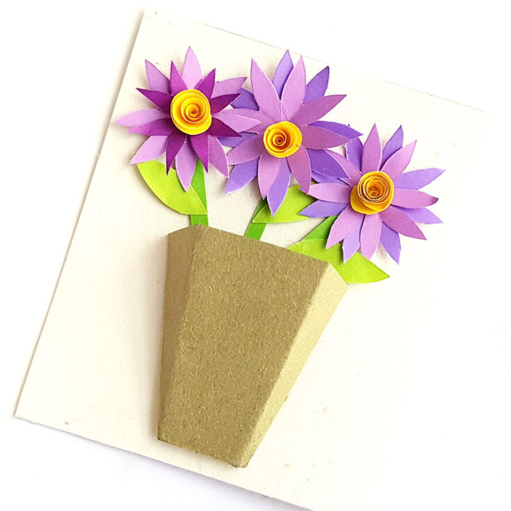 3D Flower Bouquet Card Paper Flower DIY Card * Moms and Crafters