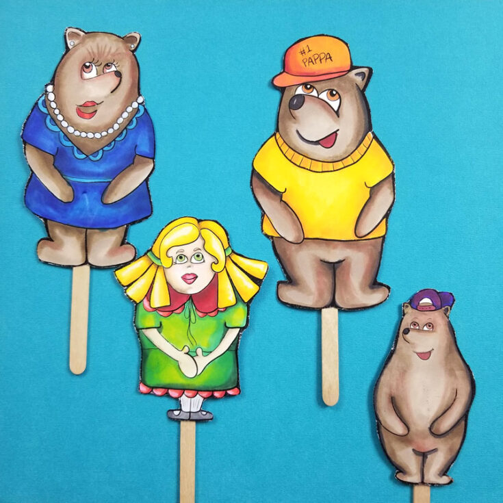Goldilocks and the Three Bears Printable Puppets * Moms and Crafters