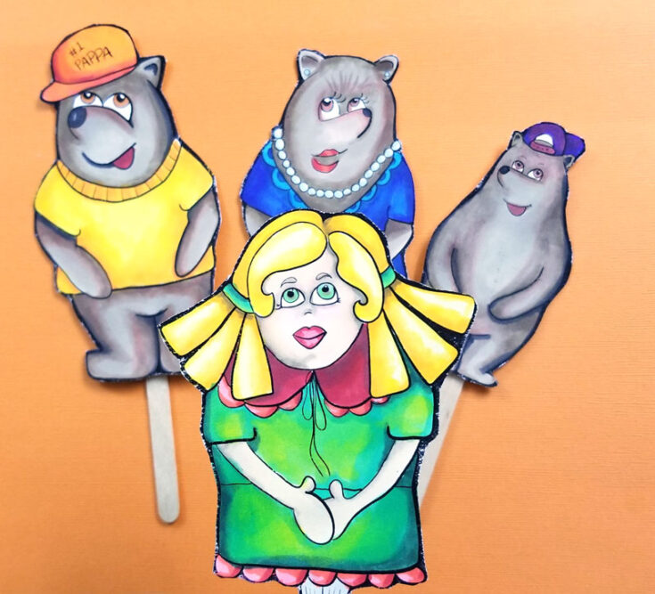 Goldilocks and the Three Bears Printable Puppets * Moms and Crafters