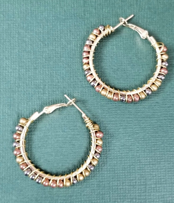 How to wire wrap hoop earrings * Moms and Crafters