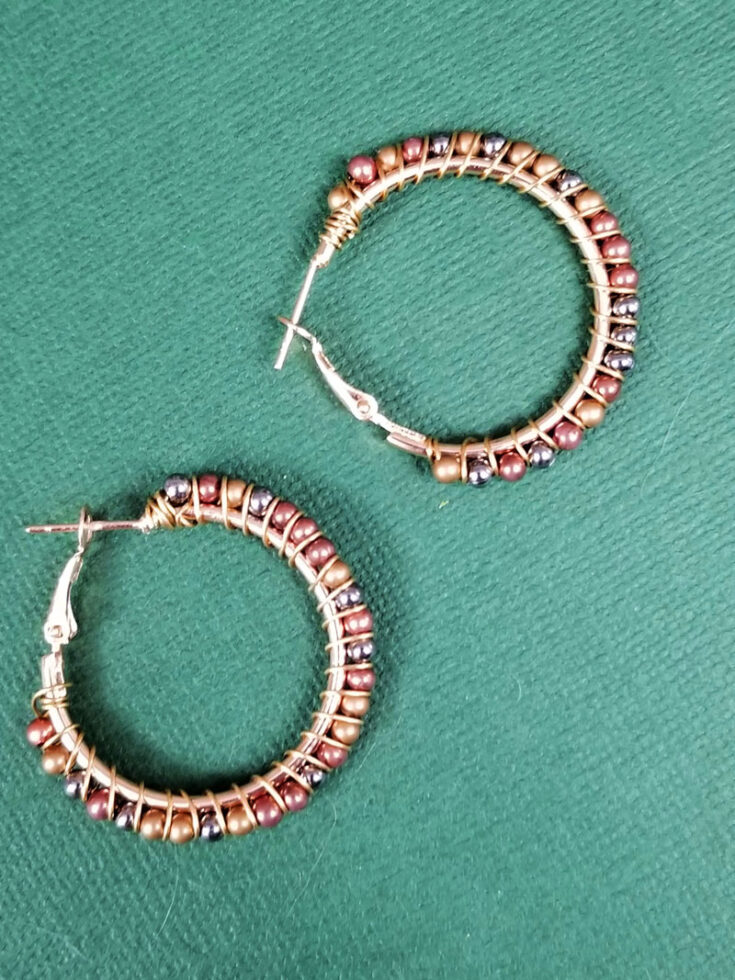 Wire wrapped hoop earrings instructions