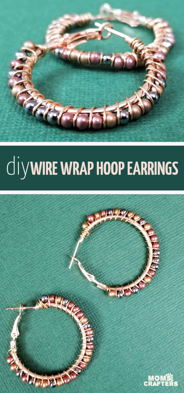 How to wire wrap hoop earrings * Moms and Crafters