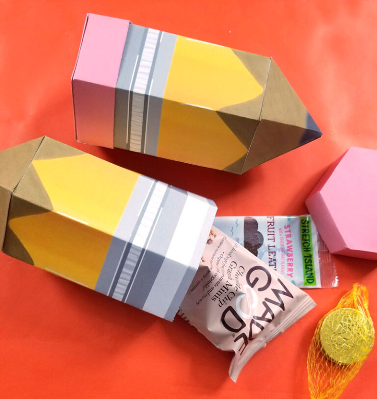 Pencil Box Template Back to School Favor Box from Paper