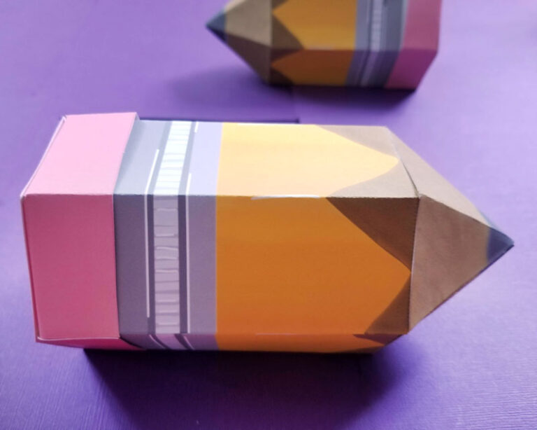 Pencil Box Template Back to School Favor Box from Paper