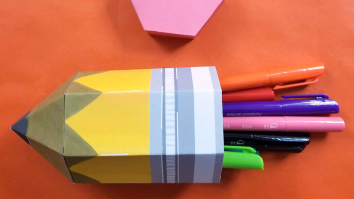 Pencil Box Template – Back to School Favor Box from Paper