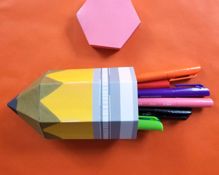 Pencil Box Template Back to School Favor Box from Paper