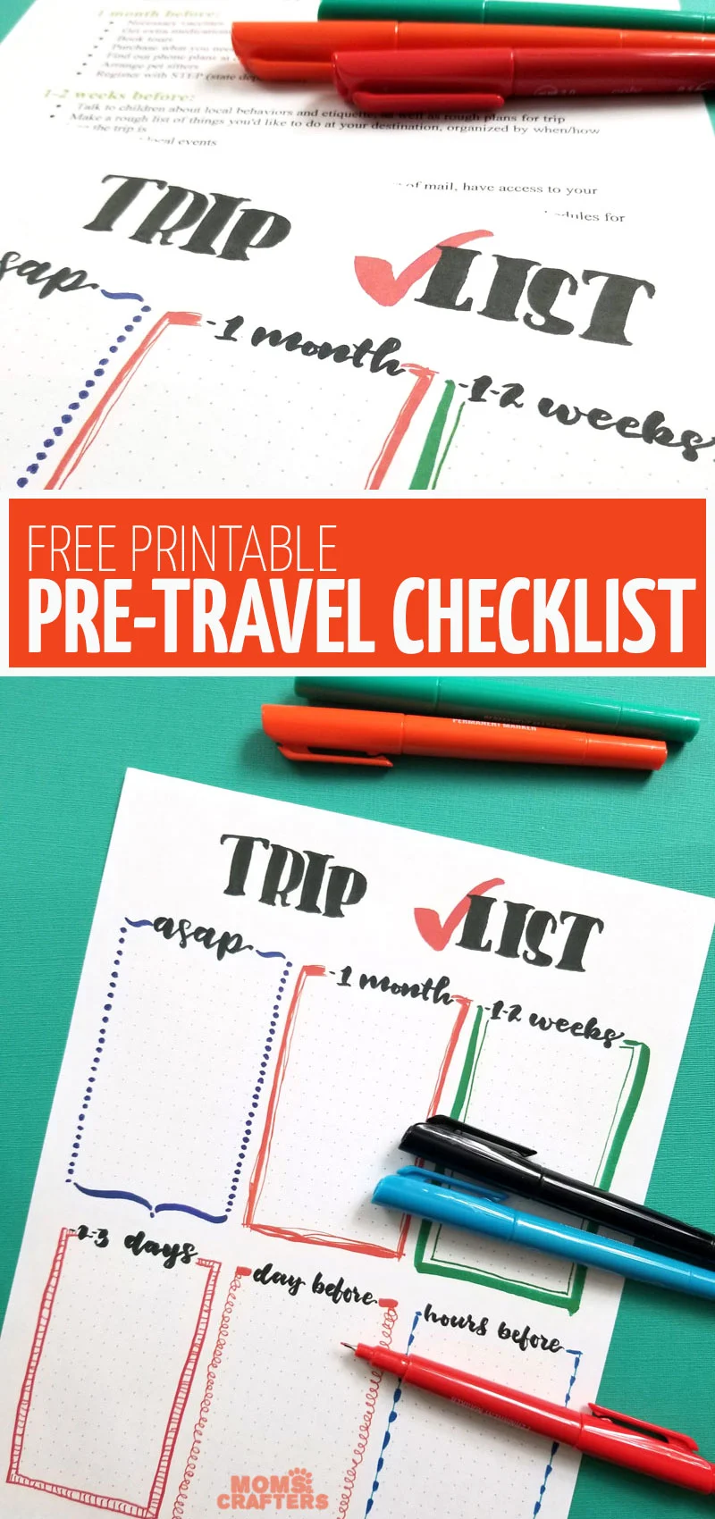 Grab your free printable checklist to have some fun on your next trip! This free printable travel with kids checklist is the perfect addition to your bullet journal or dot grid journal. It can be used as a planner insert and includes all sorts of traveling with kids tips and resources.