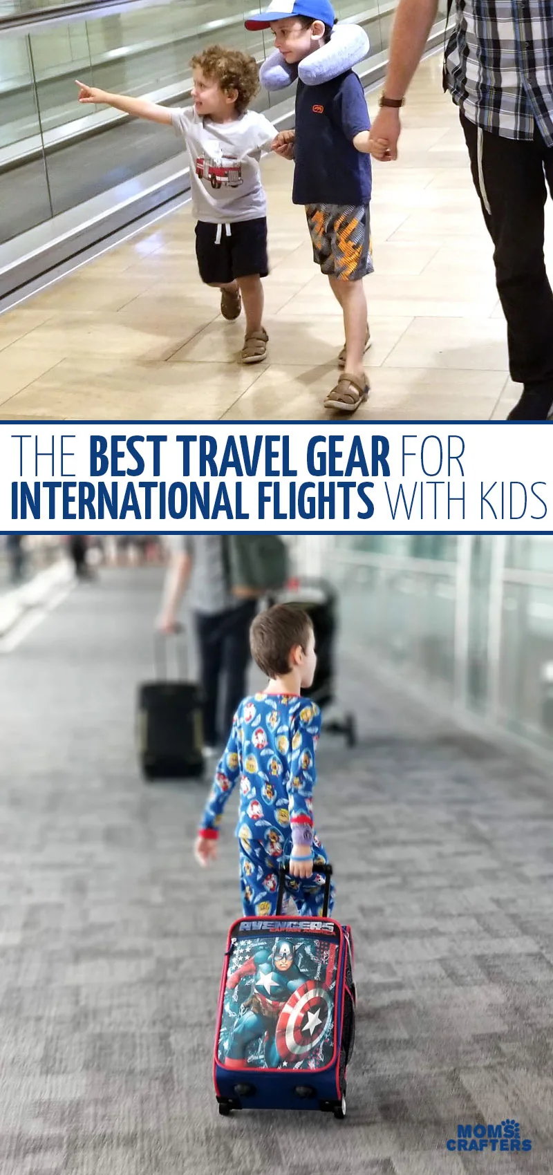 Click for the best travel gear for traveling with toddlers preschoolers and toddlers! These must haves for international travel will help you going on an airplane with kids and flying long haul flights. 