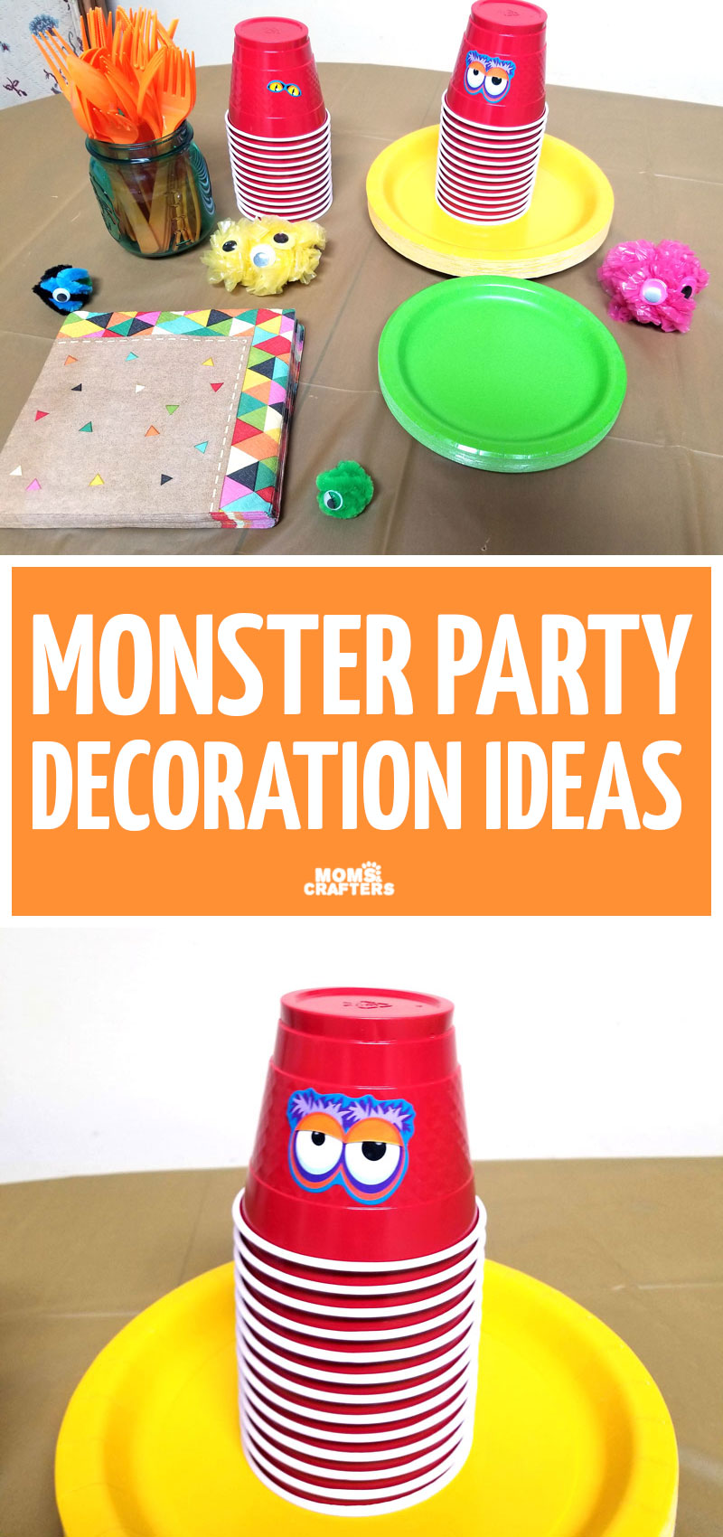 Click to make some super cool and easy DIY monster party decorations, just like we did by my boy's third birthday party! These cool decorating ideas are great for a toddler's birthday.