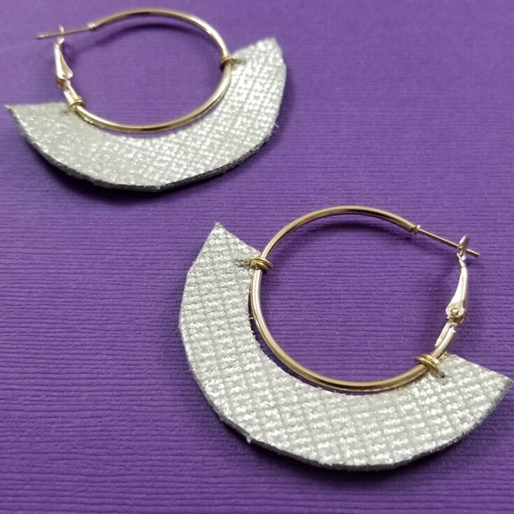DIY Leather Hoop Earrings Tutorial * Moms and Crafters