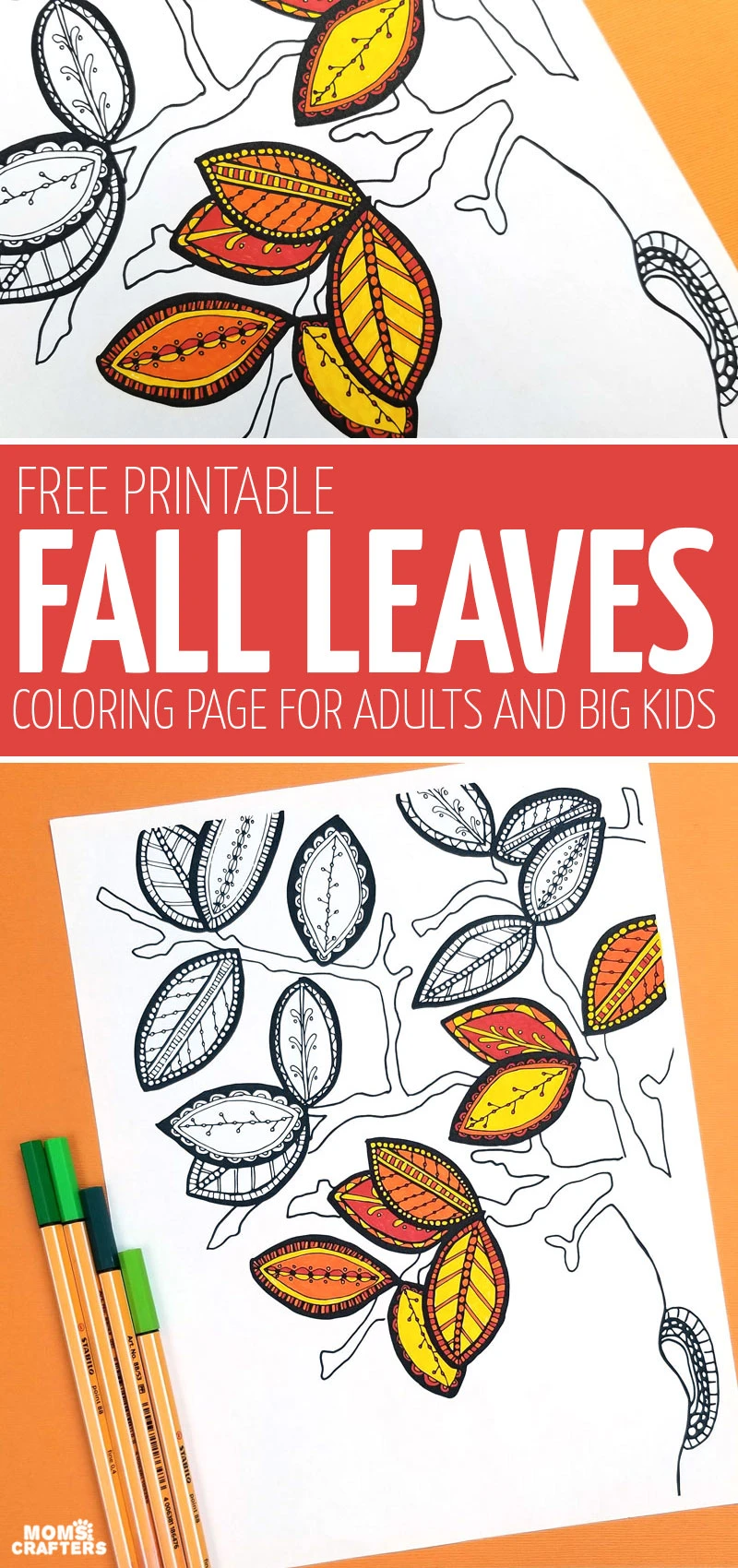 Click for free printable atumn coloring pages for adults! This free fall adult coloring page is not too complex and great for unwinding and relaxing with!