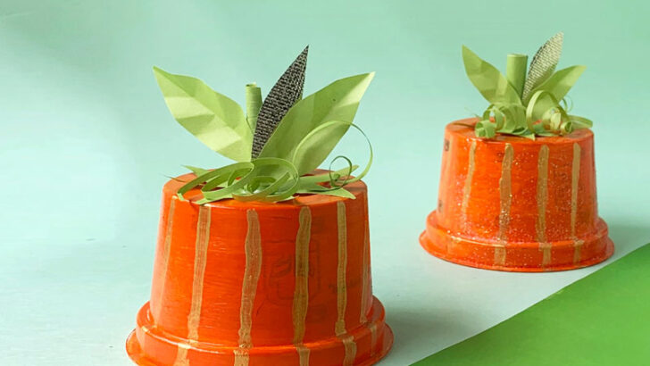 Pumpkin Craft from Plastic Yogurt Cups