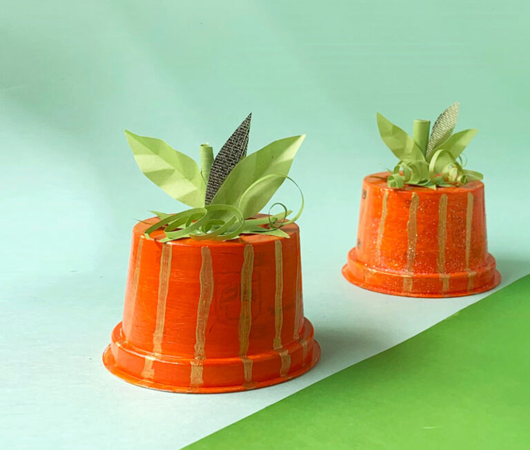 Pumpkin Craft from Plastic Yogurt Cups