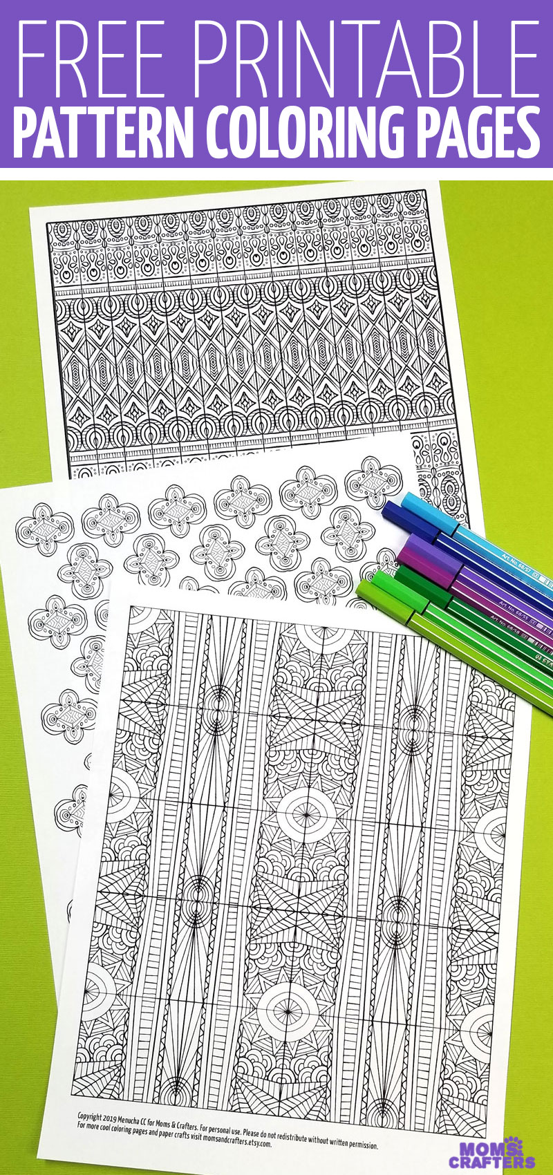 Free Printable Pattern Coloring Pages for Adults * Moms and Crafters