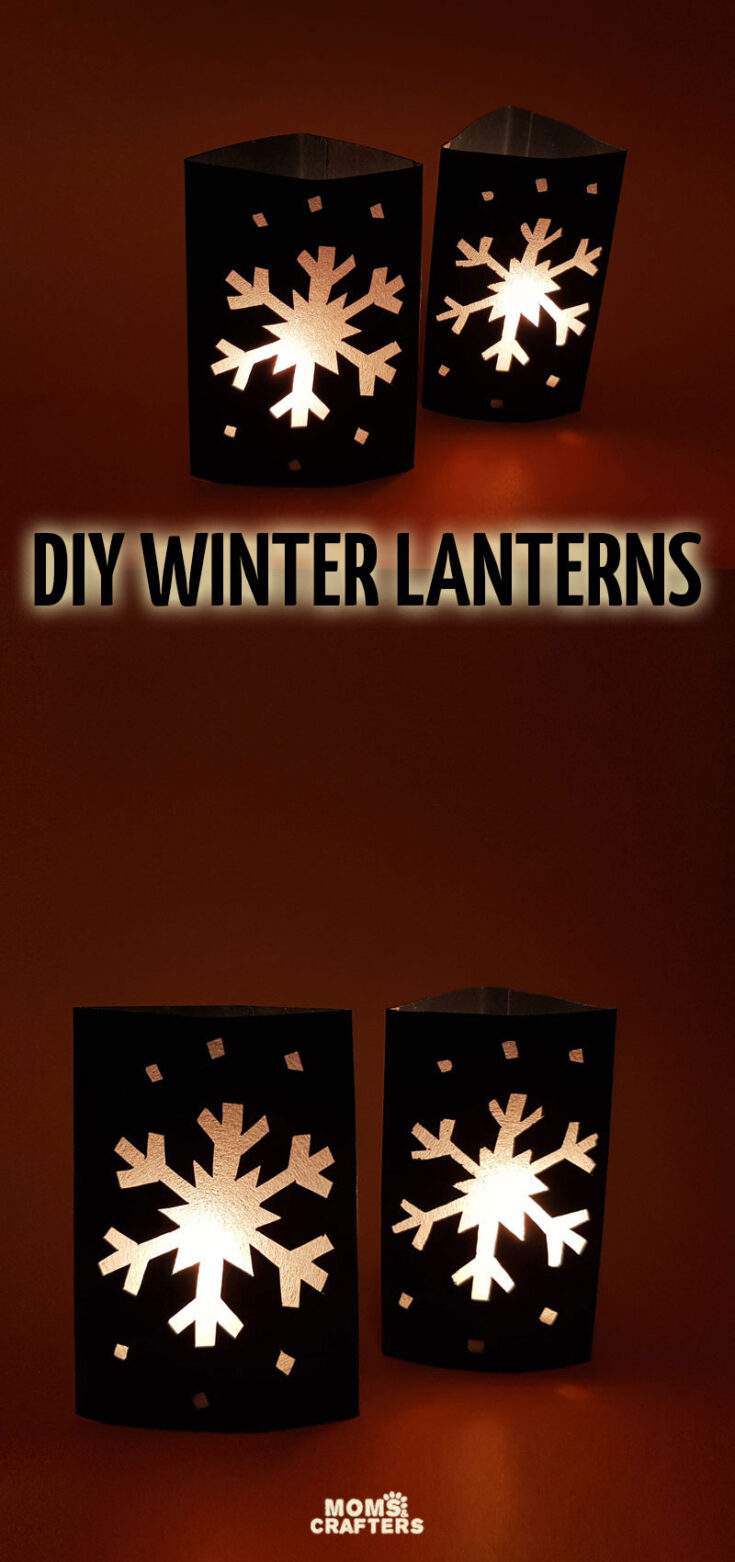 DIY Snowflake Lantern Free Template * Moms and Crafters