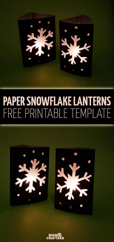 Craft an easy DIY snowflake lantern using paper! This fun paper lantern craft makes gorgeous christmas decor and is a fun paper craft for kids, or a beginner paper cutting craft for anyone